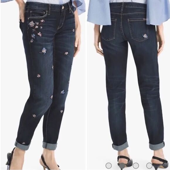 White House Black Market Denim - WHBM Cherry blossom tapered leg jeans sz 12